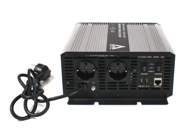 Afbrydelsesfri strømforsyning (UPS + AVR) AZO Digital 12V UPS-1200SR Sinus 1200W/600W 12V/230V