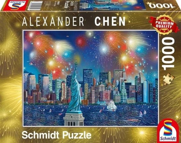 Schmidt Spiele Puzzle PQ 1000 Ilotulitus vapaudenpatsaan yllä G3