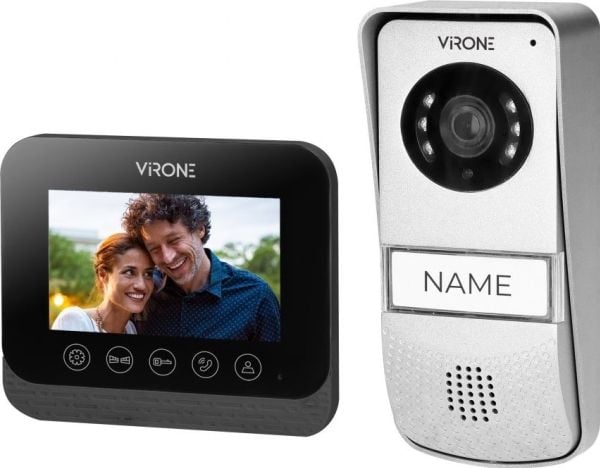Orno handsfree video dørtelefonsett, farger, 4,3" LCD, med proximity tag-leser, svart, ENIF RFID