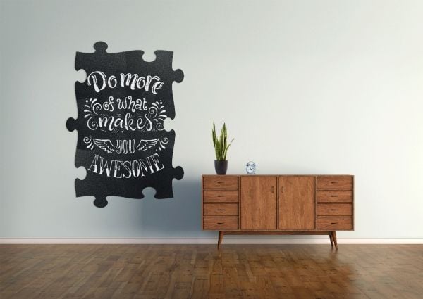 Kridttavle, Securit, sort, Puzzle pakke a 6 stk