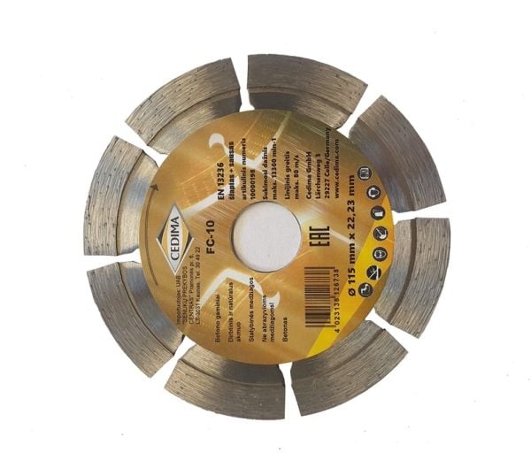 Slip-/skärskiva DIAMOND segmenterad skärning 115 x 1,9