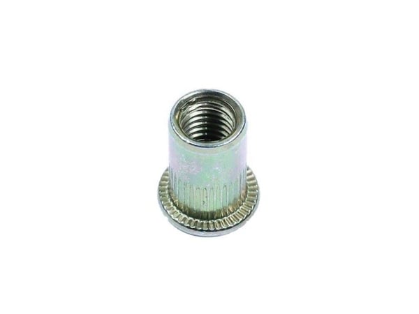Husholdnings åpen flat spor blindrivet mutter M6 1,0x15,8