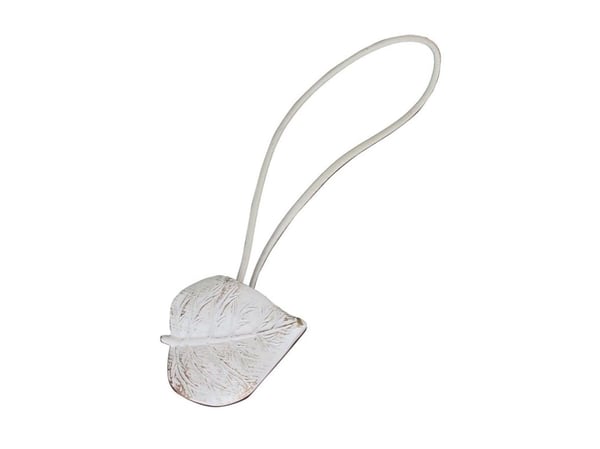 Luance tieback i resin med magnet hvit/gull