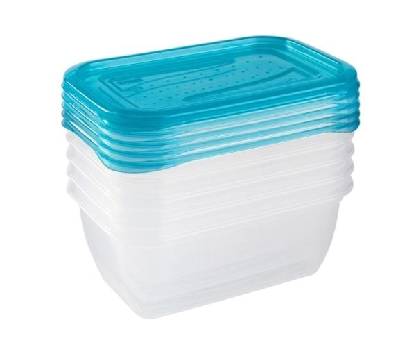 keeeper matförvaringsburk "fredo fresh" 0,5 L fyrkantigt underdel transparent lock blå lock med hörnflik - 1 st (3067263200000)