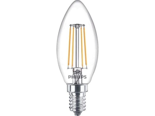 Philips Filamentti kynttilälamppu kirkas 40W B35 E14, 4,3 W, 40 W, E14, 470 lm, 15000 h, Lämmin valkoinen
