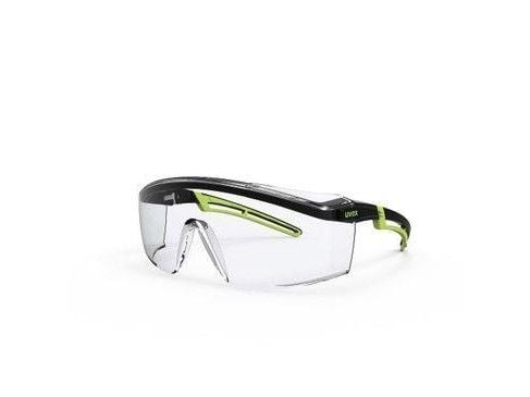 Uvex Astrospec 2.0 skyddsglasögon med klar panoramalins, supravision excellence-beläggning (rep- och rostfri), svart/laxfärgad, detaljhandelskarton...