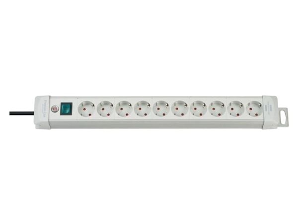 Brennenstuhl 1955500100, 3 m, Harmaa, Muovi, 10 AC-pistorasia(a), 580 mm, Musta