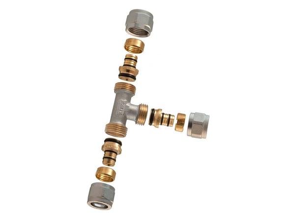 TDM BRASS DEMOUNTABLE THREADED TEE 1445E 18X18X18