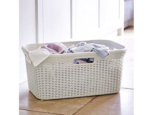 Curver tvättkorg "Natural Style" 45 L (krämfärgad)