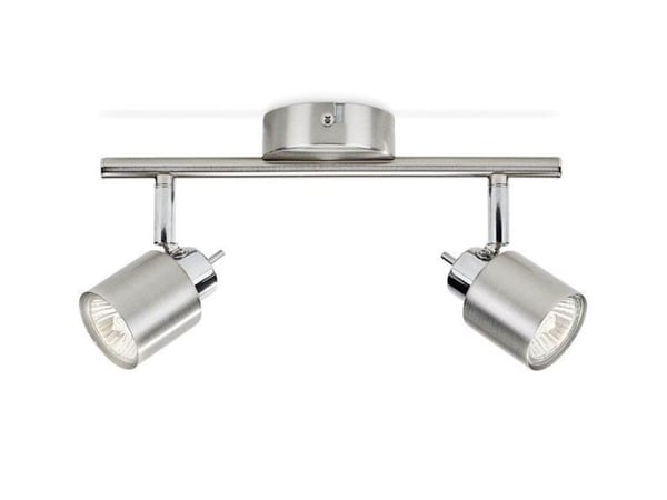 Philips Essentials Meranti-spotlys til tak/vegg, 2 stk., Overflateegnet, GU10, 2 ampuller, LED, 220-240 V, Kromfarget