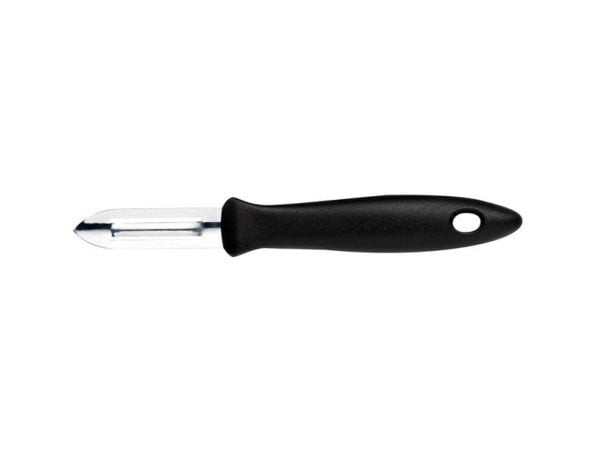 Fiskars 1023786, Frukt og grønt, Rett skrellekniv, Rustfritt stål, Svart, Rustfritt stål, Hengehull, 60 mm