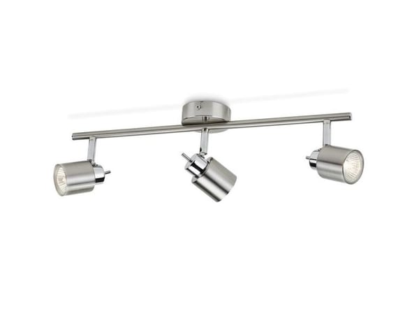Philips Essentials Meranti-spotlys til tak/vegg, 3 stk., Overflateegnet, GU10, 3 ampuller, LED, 220-240 V, Kromfarget
