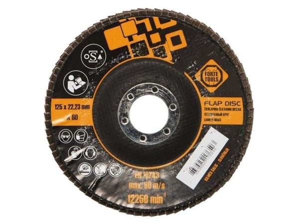 Forte slipskiva flap disk 125x22,23 NR60, sida