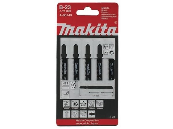 Makita A-85743, HSS-teräs, 5 cm, 5 kpl
