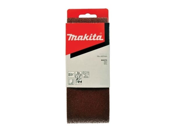 Makita - Slipebelte - for tre, metall, plast, aluminium, maling - 5 deler - lengde: 457 mm - bredde: 76 mm - grovkorn: 40 - 76 mm x 457 mm - for Ma...