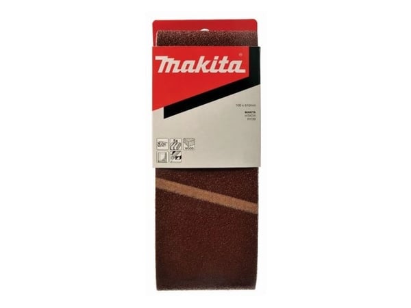 Makita - Slipebelte - for tre, metall, plast, ikke-jernholdig metall, stål, maling - 5 deler - grovkorn: K60 - 100 mm x 610 mm - for Makita 9401, 9404