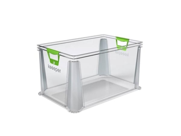 keeeper oppbevaringsboks "luis", 64 liter, transparent euro-boks, myke håndtak, stablebar, robust - 1 stk (1006800100000)
