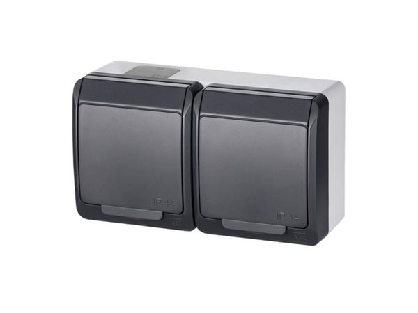 Elektroplast Uttag Hermes 2Pl Antracit Ip44 0325-07
