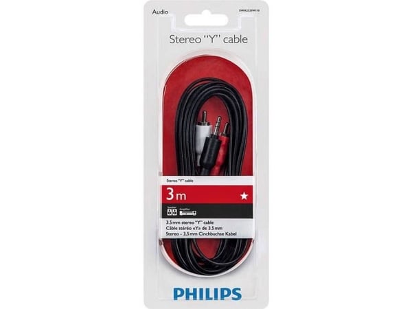 Philips SWA2520W - Lydkabel - mini-phone stereo 3.5 mm hann til RCA hann - 3 m - skjermet