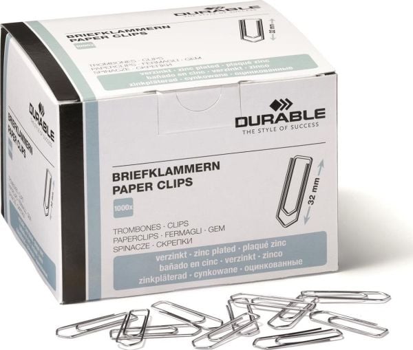 Durable 121125, Metalli, Metallinen, 32 mm, 1000 kpl