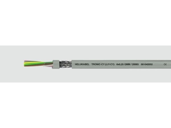 HELUKABEL TRONIC-CY (LiY-CY), Lågspänningskabel, Grå, Polyvinylklorid (PVC), Koppar, 1 mm ², 89 kg/km