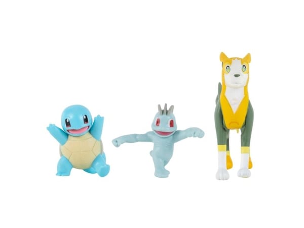 Pokémon Battle Figure 3-pakke - Squirtle, Machop, Boltund