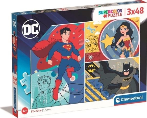 Clementoni puslespill 3x48 biter DC Comics 25272