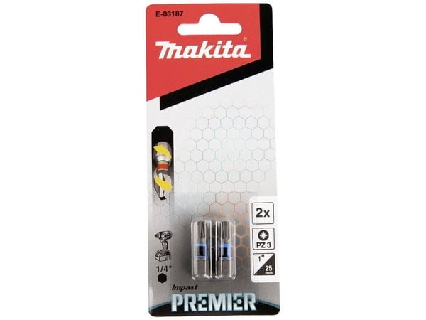 Makita Impact Premier - Spiss for skrutrekker - 2 deler - pozidriv - PZ3 - heksagonal - lengde: 25 mm
