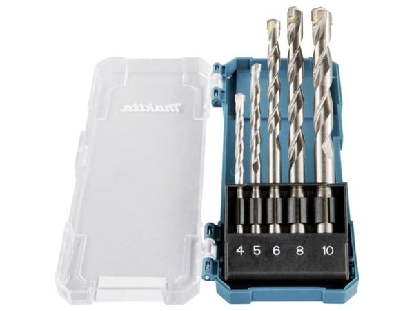 Makita - Borsett - hammerbit - 5 deler - 5 mm, 6 mm, 8 mm, 10 mm, 4 mm - cylindrical - for Makita DDF487, DDF487RAJ, DDF487RFE3, DDF487Z, DHP487RAJ...