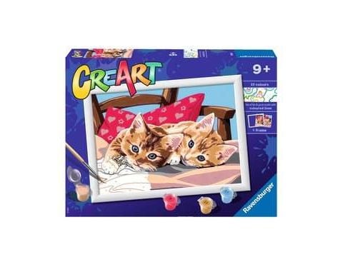 Ravensburger CreArt Two Cuddly Cats, Malinger inkludert, Gutt/Jente, Fargelegg etter tall