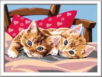 Ravensburger CreArt Two Cuddly Cats, Malinger inkludert, Gutt/Jente, Fargelegg etter tall