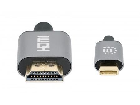 Manhattan 153591, 1 m, HDMI-tyyppi A (vakio), USB Type-C, Uros, Uros, Suora