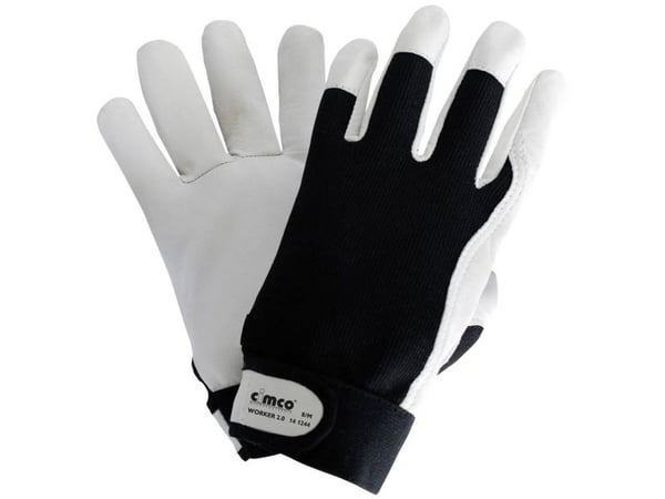 Cimco 141246, Verkstedhansker, Svart, Hvit, XL, Voksen, Unisex, 2 stykker