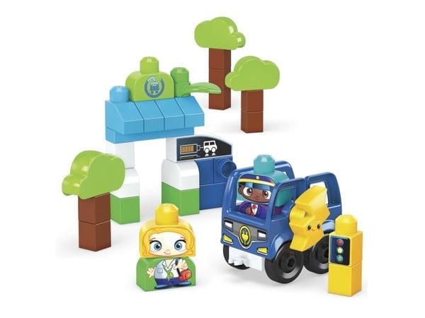 MEGA BLOKS Green Town Charge & Go Bus, Byggesett, 1 år, Plast, 35 stykker, 950 g