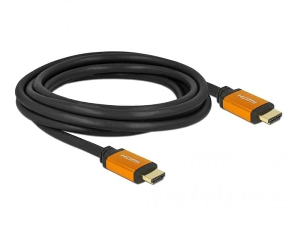 Delock - High Speed - HDMI-kabel - HDMI hann til HDMI hann - 3 m - trippel beskyttelse - svart, gull - støtte for Dolby DTS-HD Master Audio, støtte...