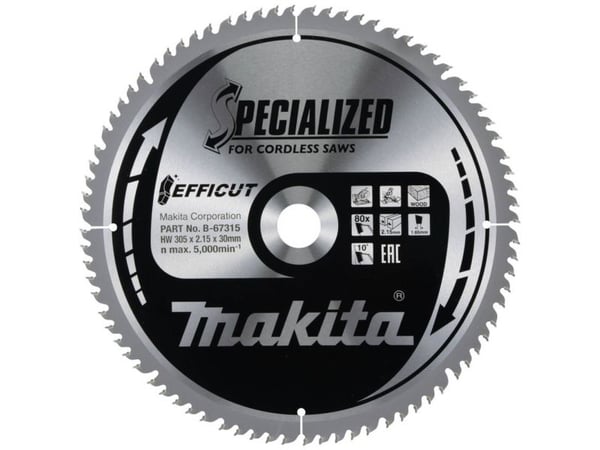 Makita B-67315, Tre, 30,5 cm, 3 cm, 2,15 mm, 5000 RPM, 1 stykker