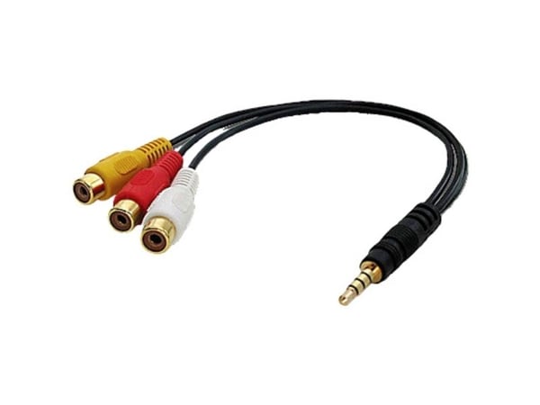 Lindy 35539, 0,25 m, 3.5mm, 3 x RCA, Hankjønn, Hunkjønn, Sort