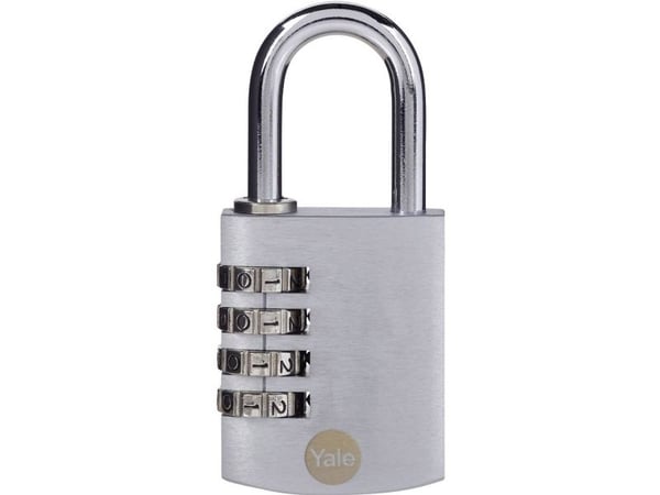 YALE Y151B/40/130/1 hengelås 40 mm sølv kodelås
