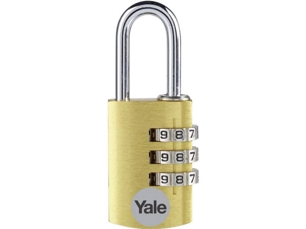 Yale YE3CB/20/121/1/GO, Tradisjonell, Kombinasjonslås, Sølv, Aluminium, Stål, U-formet