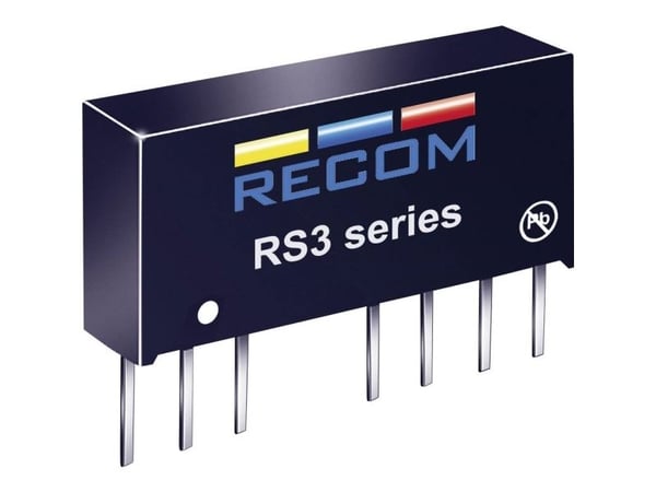 Recom International 10004209 RS3-243.3S 3W DC/DC-muunnin RS3-243.3S 18 - 36 Vdc 3,3 Vdc 600 mA 3 W