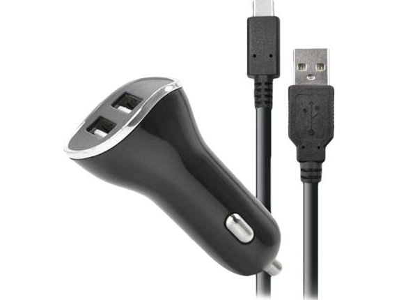 Steelplay - Bilstrømadapter - 2.6 A - 2 utgangskontakter (USB) - på kabel: USB-C - for Nintendo Switch