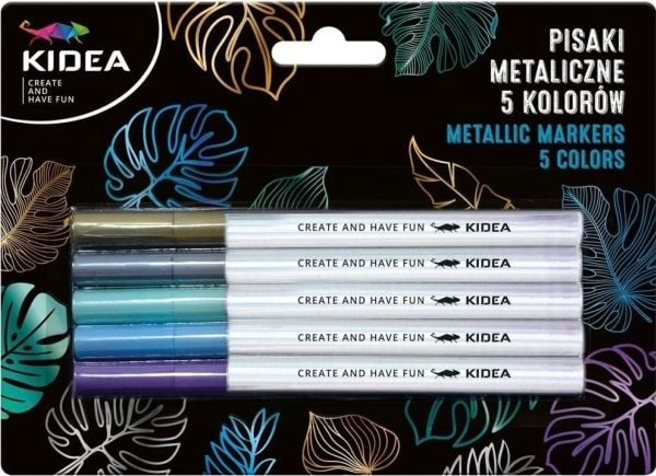 Kidea metallic penner, 5 farger