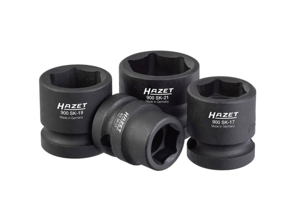 HAZET 900SK/4, Sett, Kraftpipeadapter, 21,19,13,17 mm, 4 stykker