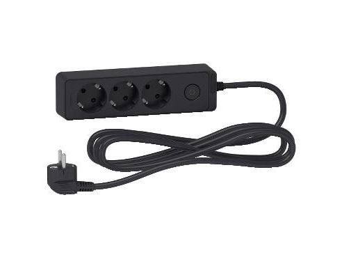 Schneider Electric Unica ST9431B, 1,5 m, Sisätila, Tyyppi F, Tyyppi F, Kulmikas, musta
