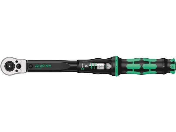 Wera Click-Torque C 2 Push R/L justerbar momentnøkkel for tilstramming med og mot urviseren, 20-100 Nm