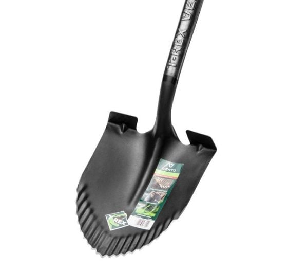 Verto 15G001, Spade, Sort, Grønn, Tre, Round point, Ergonomisk, D-formet, 29 cm