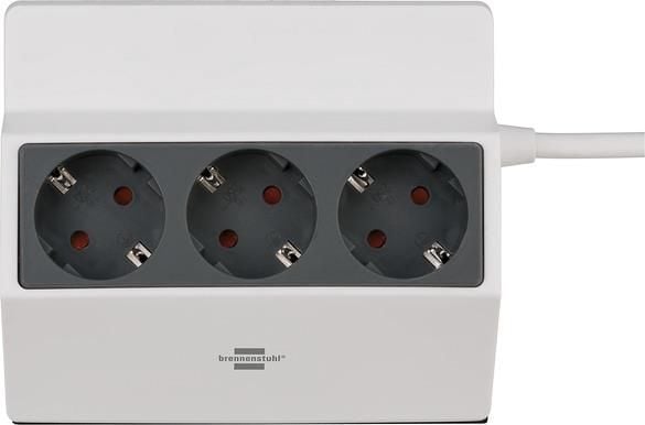 Brennenstuhl 1150070, 3 m, 3 AC-pistorasia(a), Sisätila, IP20, Antrasiitti, Valkoinen, 16 A