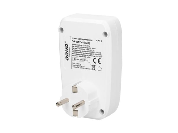 ORNO OR-WAT-419(GS), Hvit, 200 - 276 W, LCD, Knapper, 63 mm, 75 mm