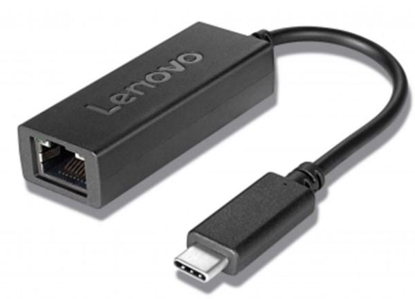 Lenovo - Nettverksadapter - USB-C - Gigabit Ethernet x 1 - svart - for IdeaPad 1 14; 3 14; 5 Pro 14; ThinkBook 13x G2 IAP; 14s Yoga G2 IAP; Yoga Sl...