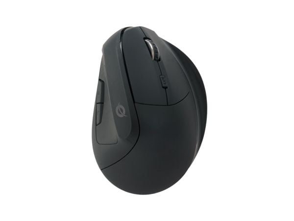 Conceptronic LORCAN03B ERGO - Vertikal mus - ergonomisk - høyrehendt - optisk - 6 knapper - trådløs - Bluetooth 5.2 - svart
